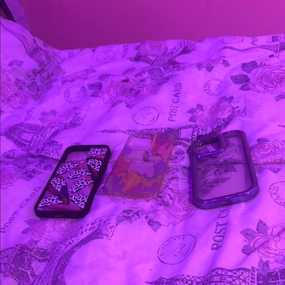 Stylish Phone Case Set - Black, Multicolor, Clear